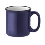 Keramische vintage beker Blau als Werbeartikel mit Logodruck