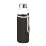 Trinkflasche Glas 500 ml Schwarz als Werbeartikel mit Logodruck