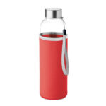 Trinkflasche Glas 500 ml Rot als Werbeartikel mit Logodruck