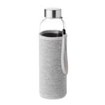 Trinkflasche Glas 500 ml Grau als Werbeartikel mit Logodruck