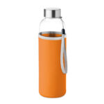 Trinkflasche Glas 500 ml Orange als Werbeartikel mit Logodruck