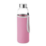 Trinkflasche Glas 500 ml Rosa als Werbeartikel mit Logodruck