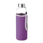 Trinkflasche Glas 500 ml Lila als Werbeartikel mit Logodruck