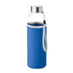 Trinkflasche Glas 500 ml Blau als Werbeartikel mit Logodruck