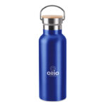 Isolierflasche 500ml Blau mit markiertem Druckbereich für Ihr Logo
