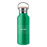 Isolierflasche 500ml Gruen mit markiertem Druckbereich für Ihr Logo
