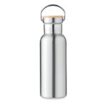 Isolierflasche 500ml Silber, geöffnet dargestellt