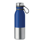 Doppelwandige Trinkflasche Blau als Werbeartikel mit Logodruck