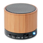 Runder wireless Lautsprecher Schwarz als Werbeartikel mit Logodruck