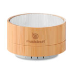 Runder wireless Lautsprecher Weiß mit markiertem Druckbereich für Ihr Logo