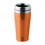 Doppelwandiger Trinkbecher Orange als Werbeartikel mit Logodruck