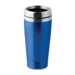 Doppelwandiger Trinkbecher Blau als Werbeartikel mit Logodruck