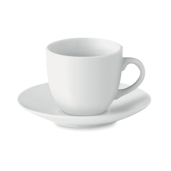 Espresso Tasse und Untertasse als Werbeartikel mit Logodruck