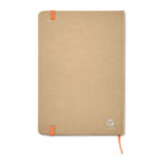 DIN A5 Notizbuch recycelt Orange, Rückansicht