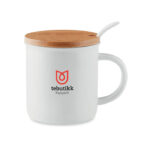 Kaffeebecher Porzellan mit markiertem Druckbereich für Ihr Logo