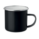 Vintage Kaffeebecher Schwarz als Werbeartikel mit Logodruck