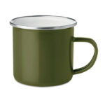 Vintage Kaffeebecher Gruen als Werbeartikel mit Logodruck