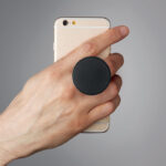 Runder Smartphone Halter Schwarz, Detailaufnahme des Materials