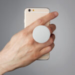 Runder Smartphone Halter Weiß, Detailaufnahme des Materials