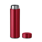 Edelstahl Trinkflasche 425 ml Rot, geöffnet dargestellt