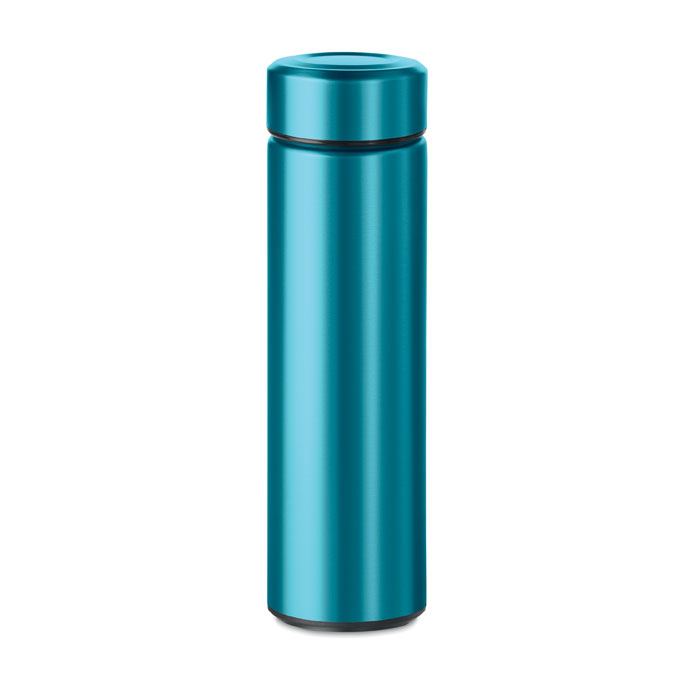Edelstahl Trinkflasche 425 ml Blau als Werbeartikel mit Logodruck