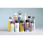 Edelstahl Isolierflasche 500ml Blau, Detailaufnahme des Materials