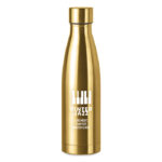 Edelstahl Isolierflasche 500ml Gold mit markiertem Druckbereich für Ihr Logo