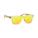 Sonnenbrille mit Bambus Gelb als Werbeartikel mit Logodruck