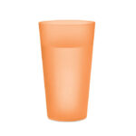 Wiederverwendbarer Becher Orange, Rückansicht