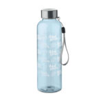 RPET-Flasche 500ml Blau mit markiertem Druckbereich für Ihr Logo