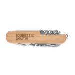 Taschenmesser Bambus mit markiertem Druckbereich für Ihr Logo