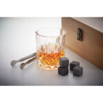 Whisky Set in Bambus Box, Detailaufnahme des Materials