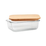 Lunchbox Glas mit Bambus, Seitenansicht