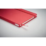 DIN A5 Notizbuch 600D RPET Rot, Detailaufnahme des Materials