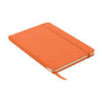 DIN A5 Notizbuch 600D RPET Orange als Werbeartikel mit Logodruck