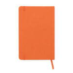 DIN A5 Notizbuch 600D RPET Orange, Rückansicht