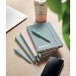 DIN A5 Notizbuch 600D RPET Blau mit markiertem Druckbereich für Ihr Logo