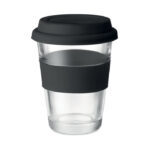 Glas Becher 350 ml Schwarz von oben