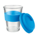 Glas Becher 350 ml Blau, Seitenansicht