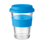Glas Becher 350 ml Blau von oben