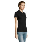 PRIME Poloshirt Damen 200 g/m² Schwarz – Seitenansicht