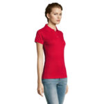 PRIME Poloshirt Damen 200 g/m² Rot – Seitenansicht