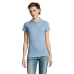 PRIME Poloshirt Damen 200 g/m² Blau – Vorderansicht