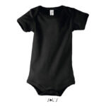 BAMBINO Babybody 180 g/m² Schwarz – Vorderansicht