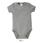 BAMBINO Babybody 180 g/m² Grau – Vorderansicht