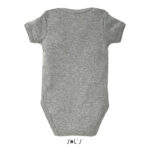 BAMBINO Babybody 180 g/m² Grau – Rückansicht