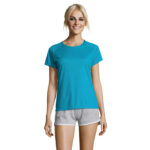 SPORTY T-Shirt Damen 140 g/m² Blau – Vorderansicht