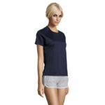 SPORTY T-Shirt Damen 140 g/m² Blau – Seitenansicht