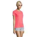 SPORTY T-Shirt Damen 140 g/m² Rosa – Seitenansicht