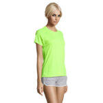 SPORTY T-Shirt Damen 140 g/m² Gelb – Seitenansicht